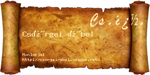 Csörgei Ábel névjegykártya