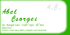 abel csorgei business card